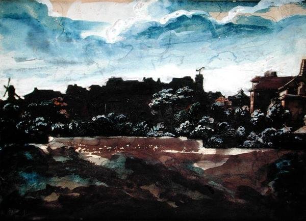 Kilátás a Montmartre dombjaira (akvarell) alkotó: Theodore Gericault