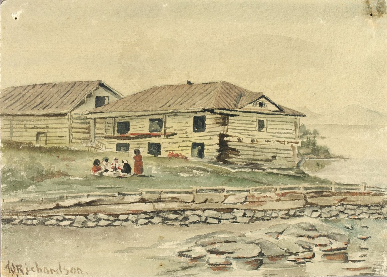 Romba dőlő épületek, Alaszka, 1884 alkotó: Theodore J. Richardson