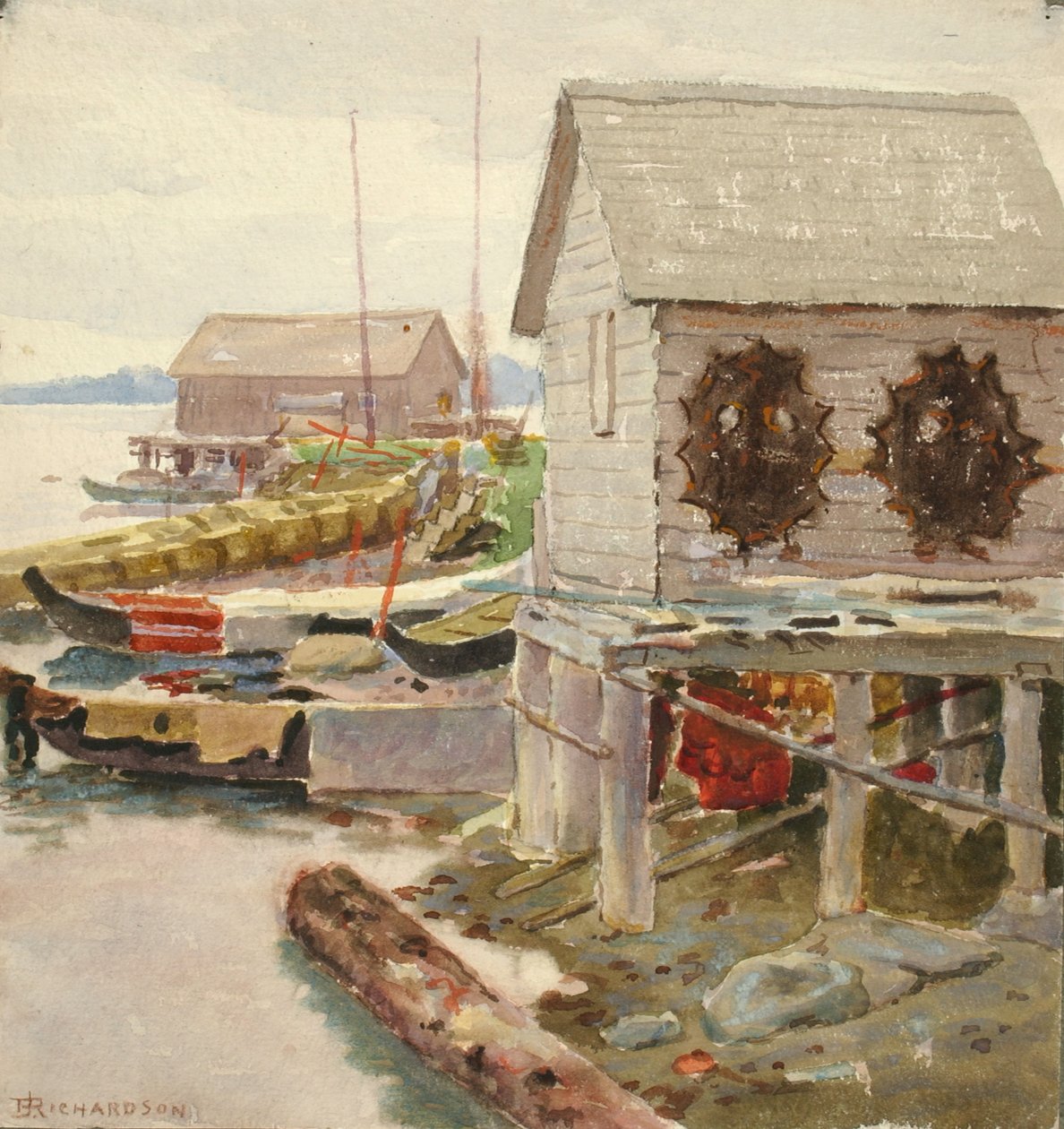 Drying Skins, Sitka, kb. 1880-1914. alkotó: Theodore J. Richardson