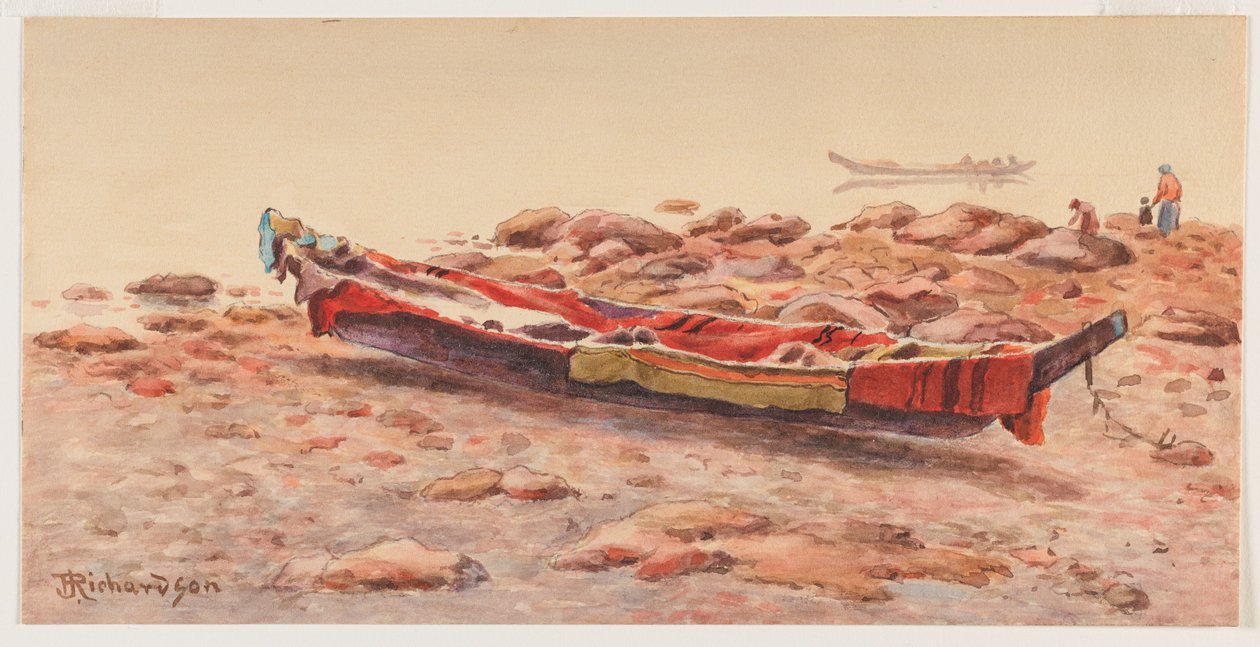 [Északnyugati kenu], valószínűleg 1884-86 vagy 1903-14 (akvarell papíron) alkotó: Theodore J. Richardson