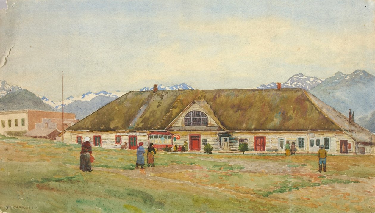 Régi orosz kereskedőház, Sitka alkotó: Theodore J. Richardson
