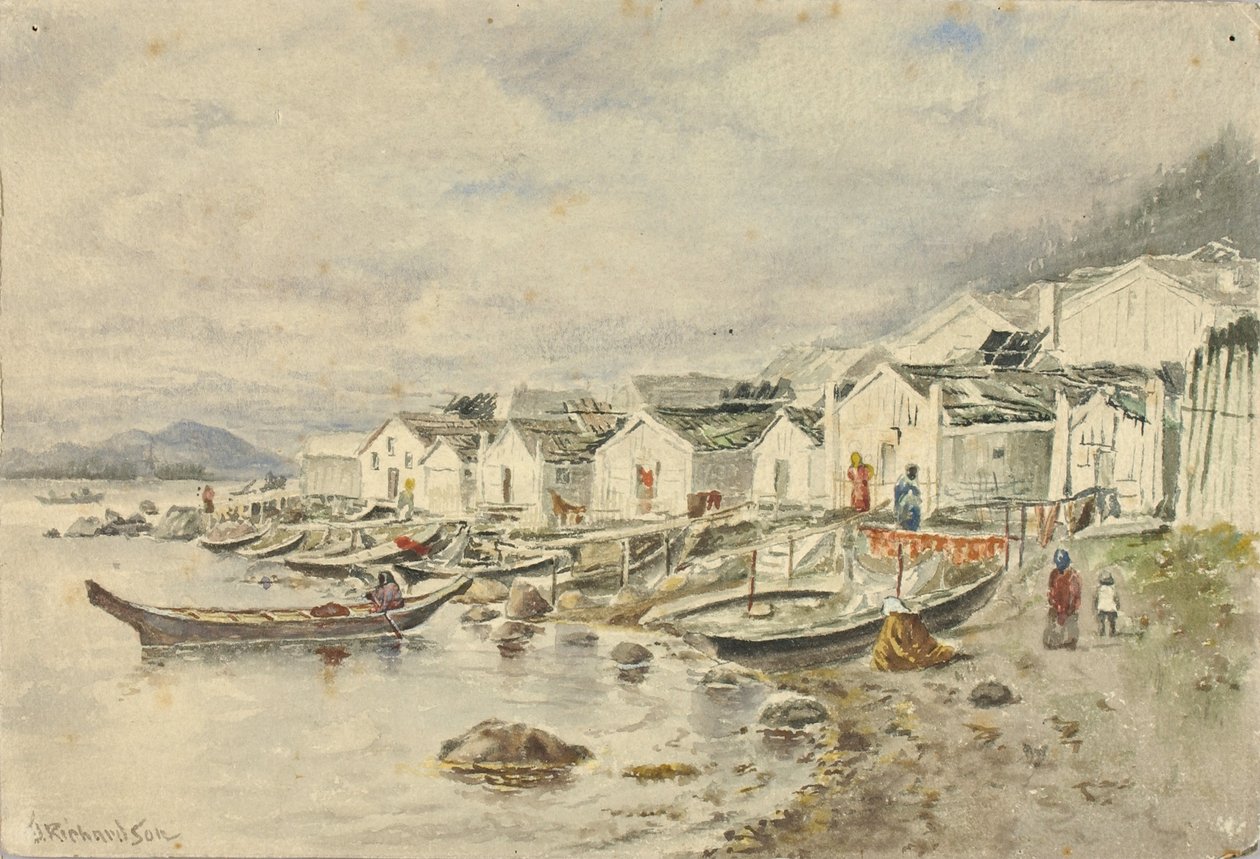 A Ranch bennszülött falu, Sitka, 1884 alkotó: Theodore J. Richardson