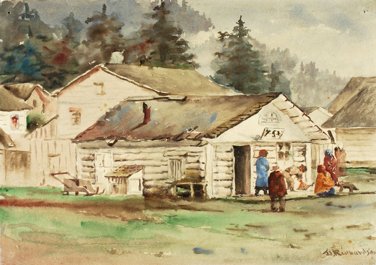 A Három Varjú piac, Sitka, 1889 alkotó: Theodore J. Richardson