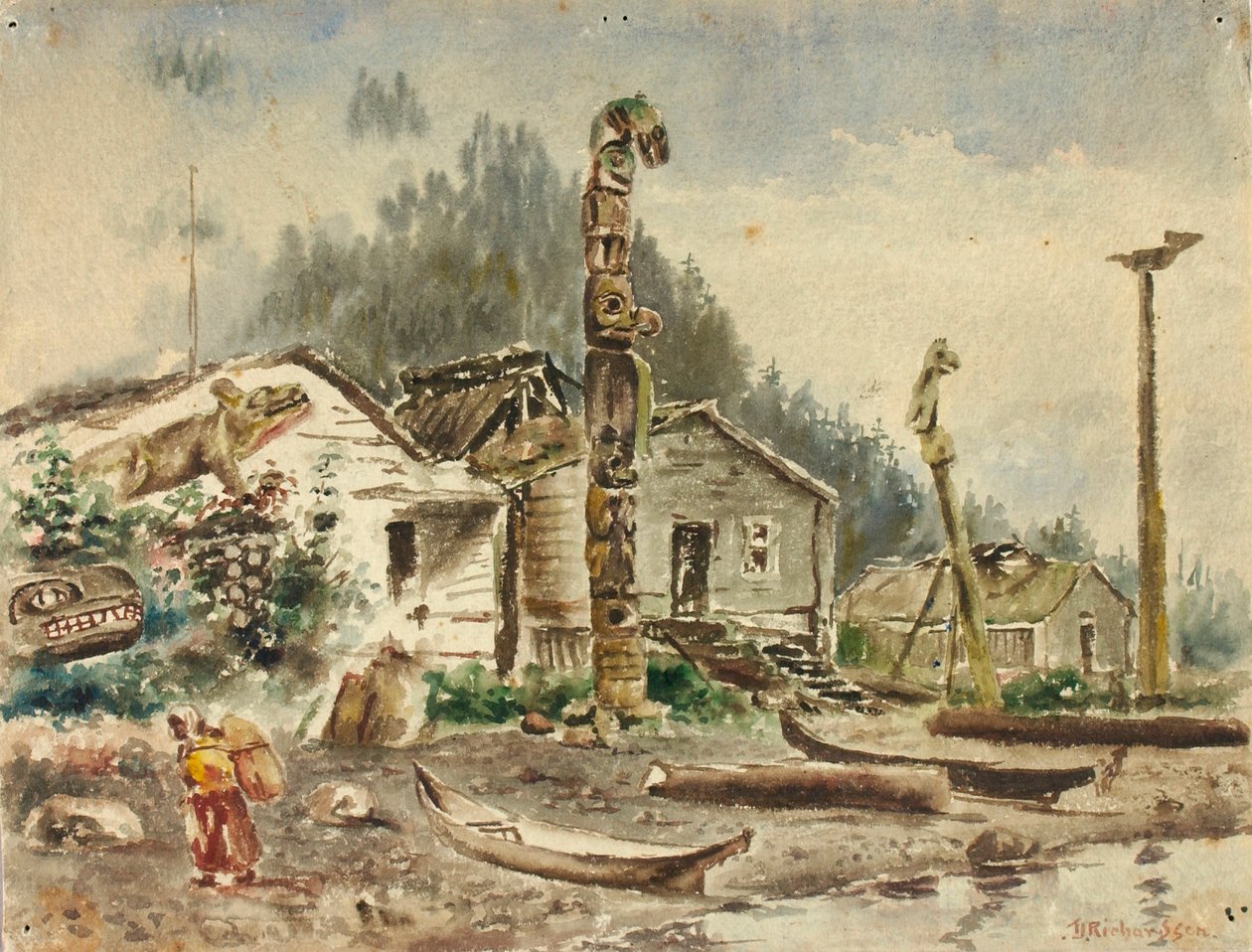 Az alaszkai Wrangell látképe 1884-ben alkotó: Theodore J. Richardson