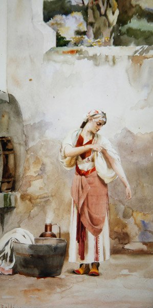 Egy görög szépség (akvarell papíron) alkotó: Theodore Jacques Ralli