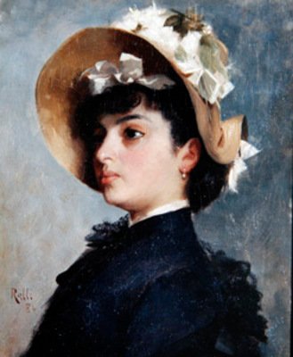 Egy fiatal hölgy portréja alkotó: Theodore Jacques Ralli