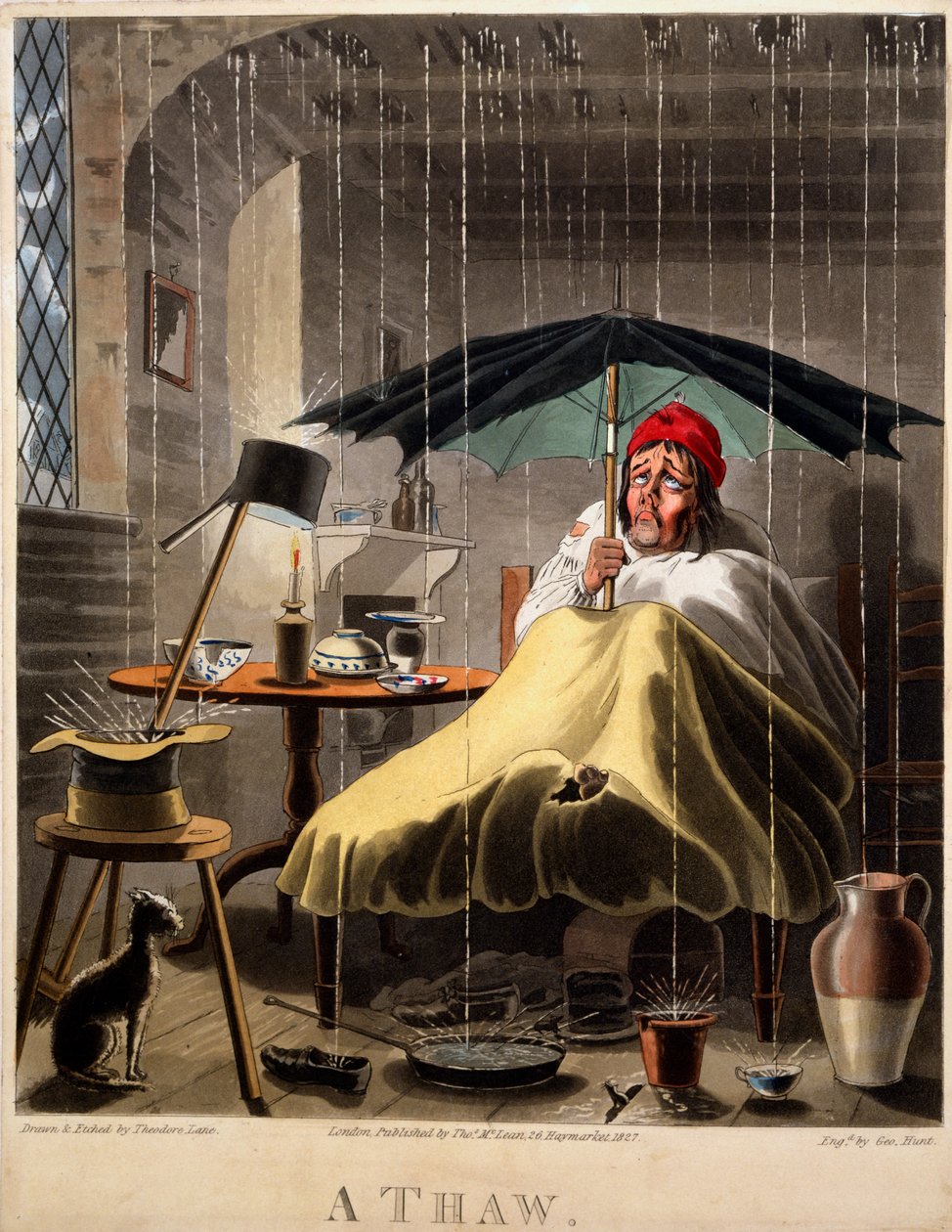 Egy Olvadás, George Hunt nyomat, 1827 (kézzel színezett metszet) alkotó: Theodore Lane