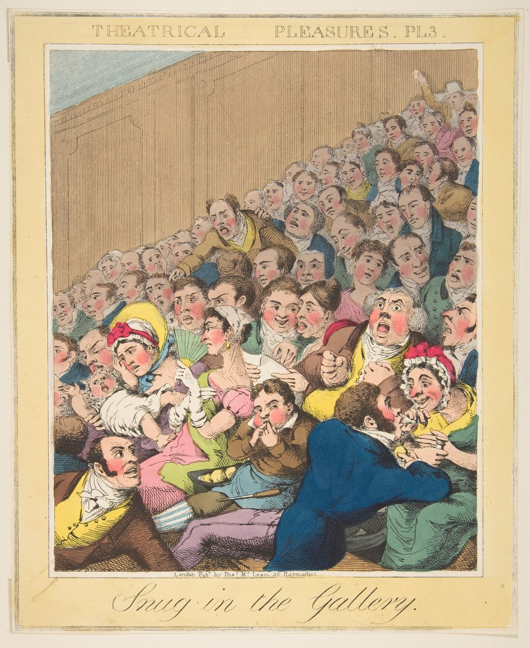 Színházi élvezetek, Snug in the Gallery, 3. tábla, kb. 1835. alkotó: Theodore Lane