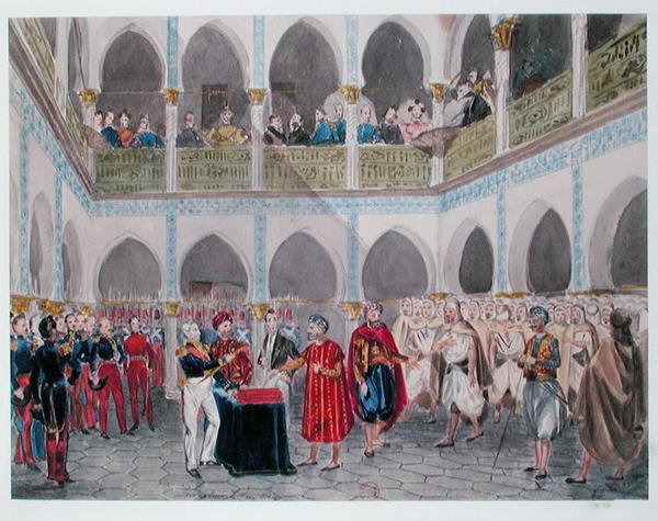 Bertrand Clausel gróf (1772-1842) algíri bég beruházása, 1835 (akvarell, papír) alkotó: Theodore Leblanc