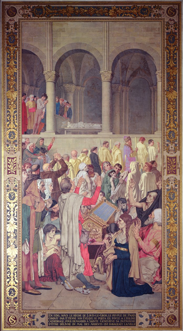 Szent Genevieve csodája, 1883 (falfestmény) alkotó: Theodore Pierre Nicolas Maillot