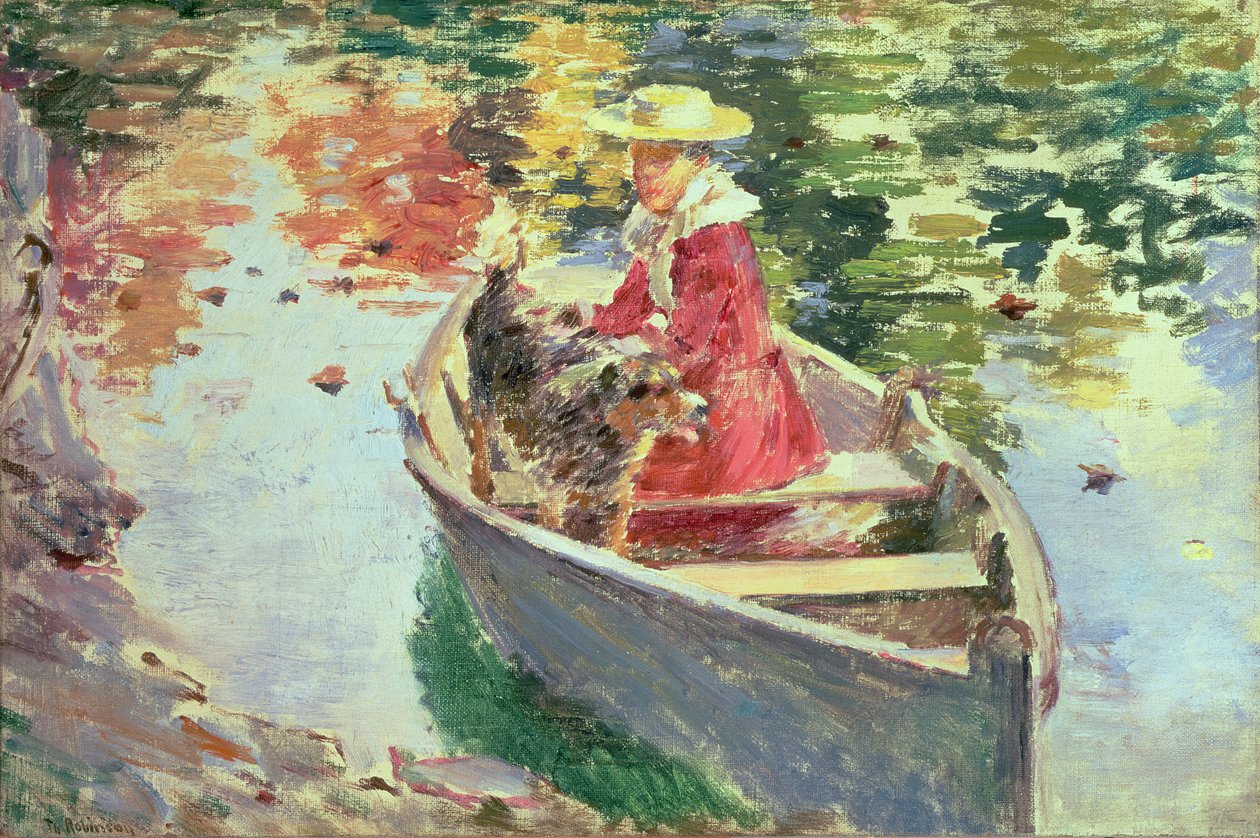 Miss Motes és kutyája, 1893 alkotó: Theodore Robinson