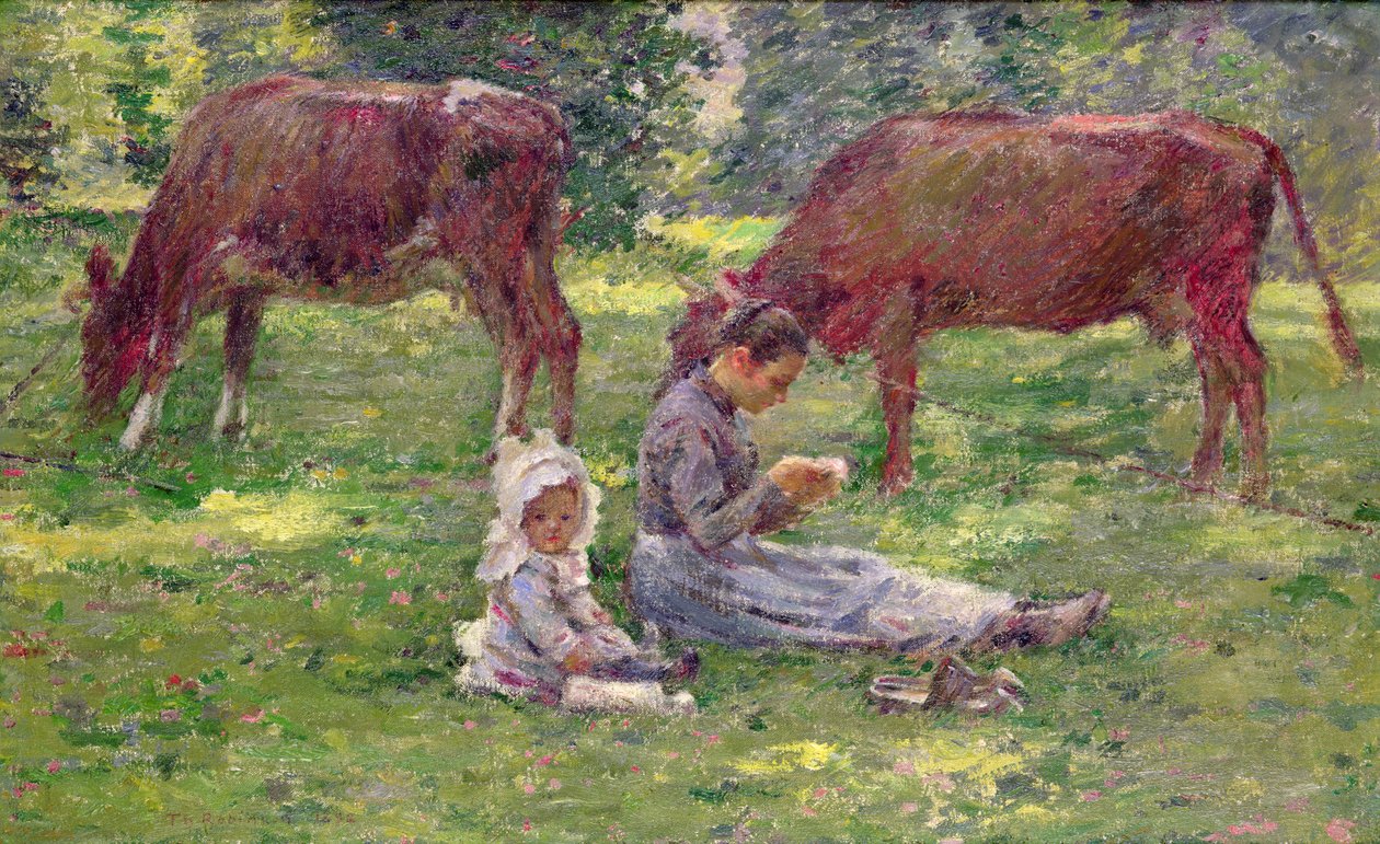 Watching the Cows (olaj, vászon) alkotó: Theodore Robinson