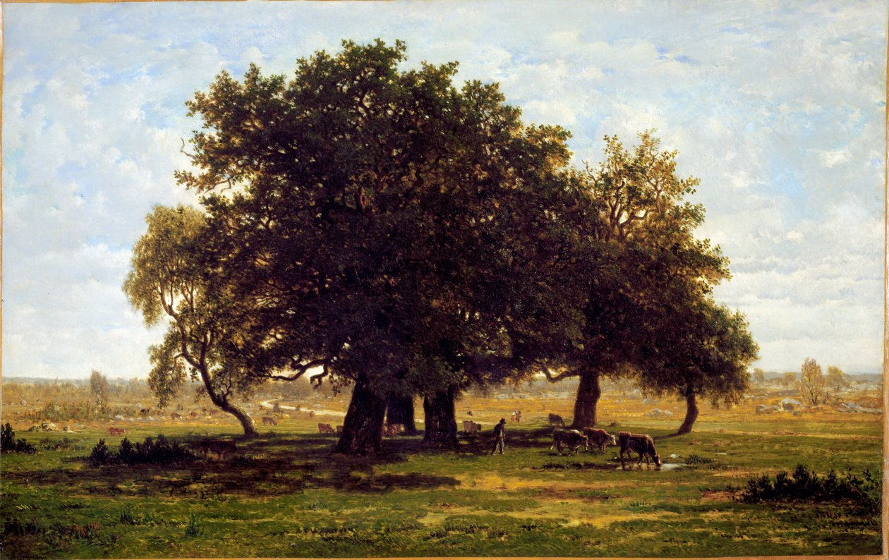 Tölgyfacsoport, Apremont (Olaj, vászon alkotó: Pierre Etienne Theodore Rousseau