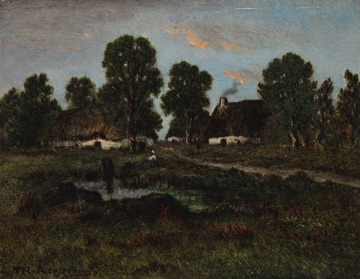Víkendházak Larchant közelében (olaj, falemez) alkotó: Theodore Rousseau