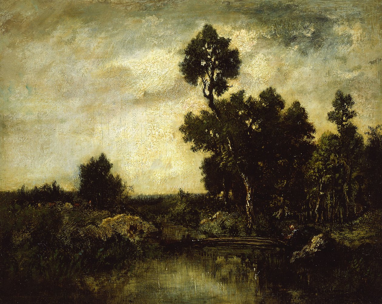 Táj, 1850 körül alkotó: Pierre Etienne Theodore Rousseau