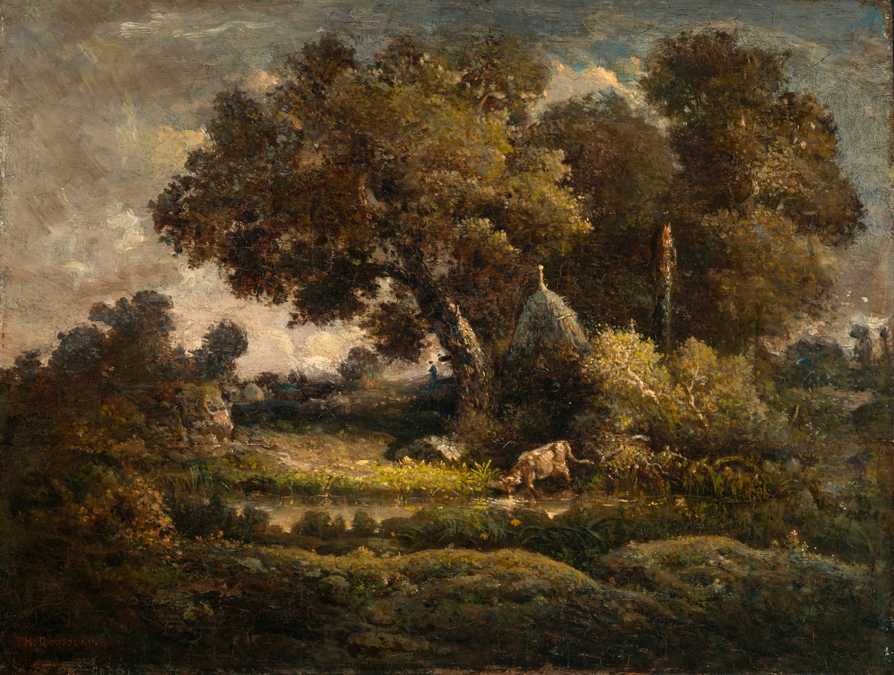 Táj egy szénkemencével alkotó: Theodore Rousseau