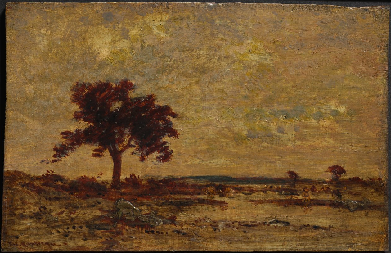 Marshlands, dátum nélkül (olaj, fapanel) alkotó: Theodore Rousseau