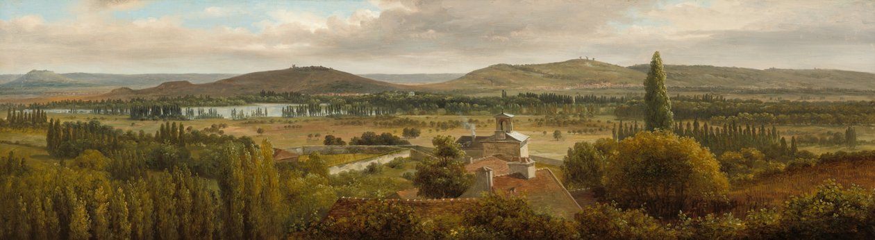 Panorámás táj a Mosel folyó közelében alkotó: Theodore Rousseau