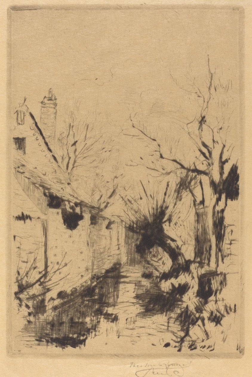 Egy kis patak télen, Wiltshire alkotó: Theodore Roussel