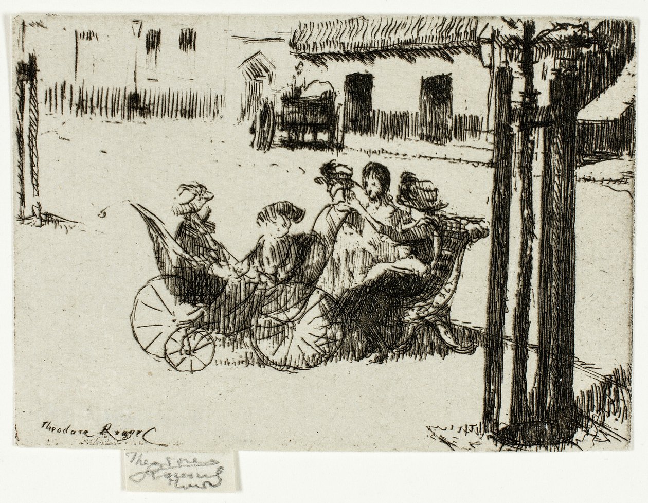 Little Girls and Perambulators, Chelsea Embankment alkotó: Theodore Roussel