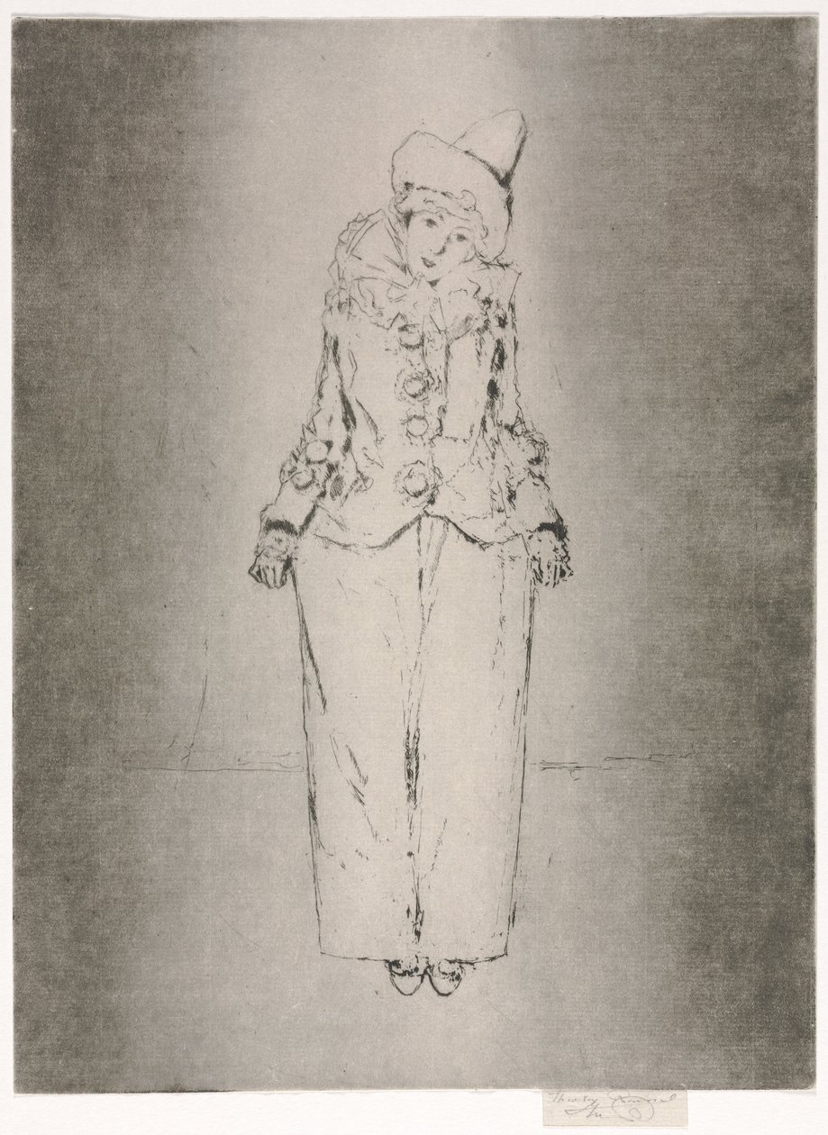 Pierrot en Pied, Lady A. C. portréja. alkotó: Theodore Roussel