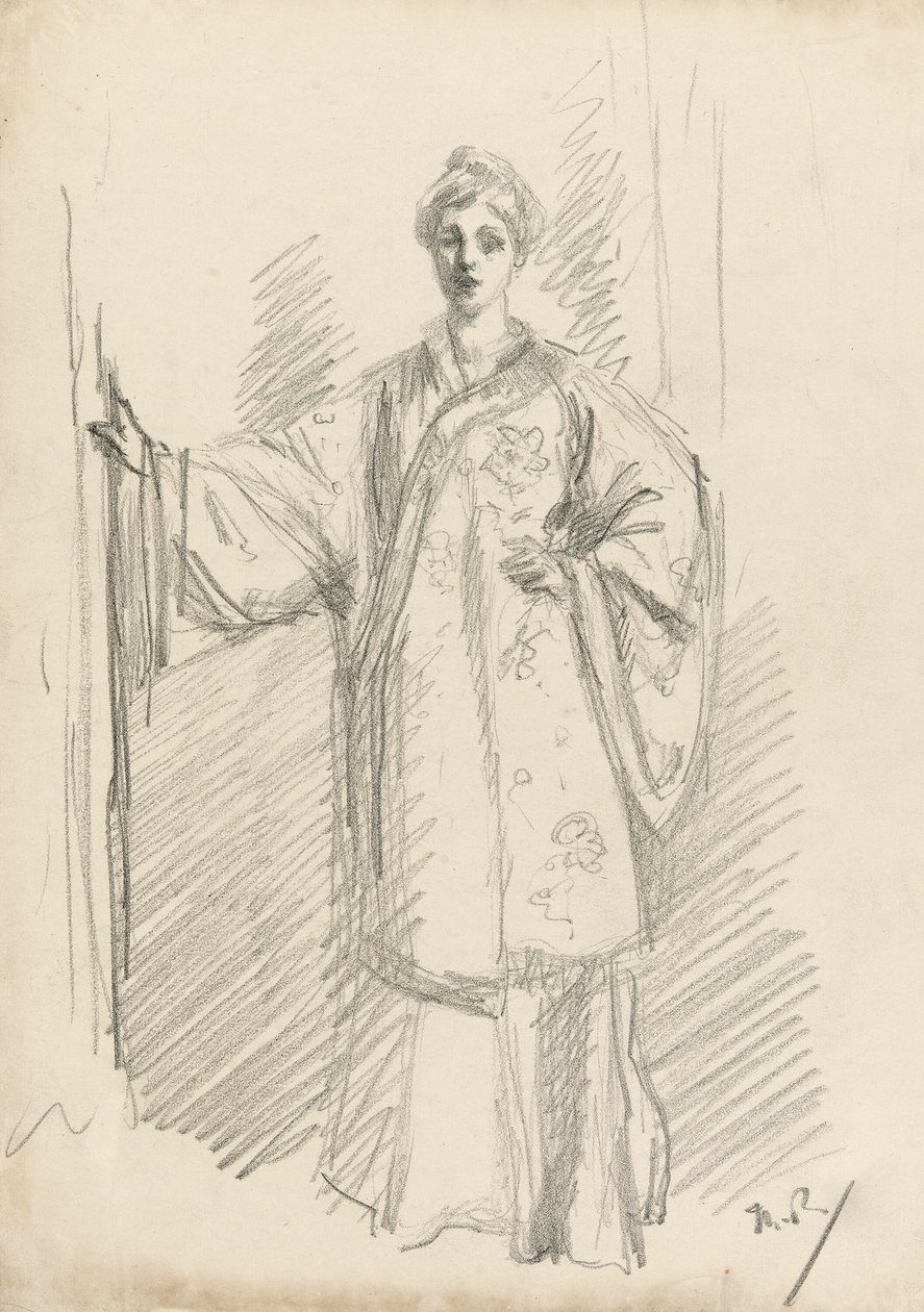Álló figura kínai ruhában alkotó: Theodore Roussel
