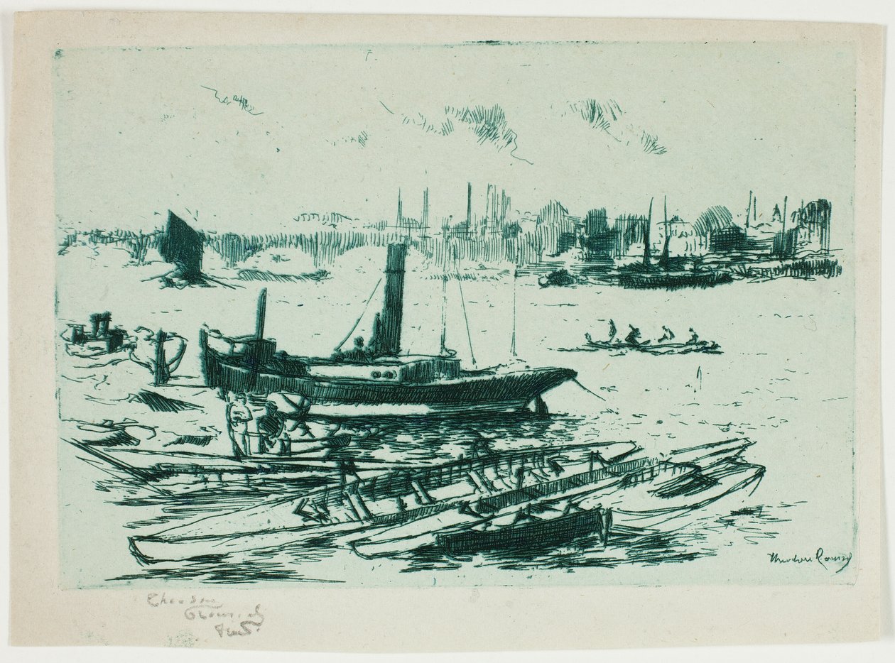 A Steam indítása, Chelsea Embankment alkotó: Theodore Roussel
