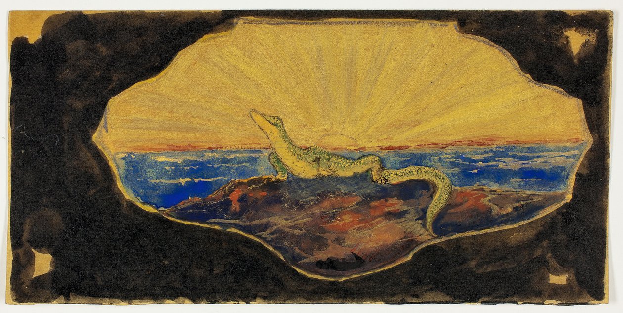 Névtelen rajz a Frame Cartouche-hoz (Szalamandra) alkotó: Theodore Roussel