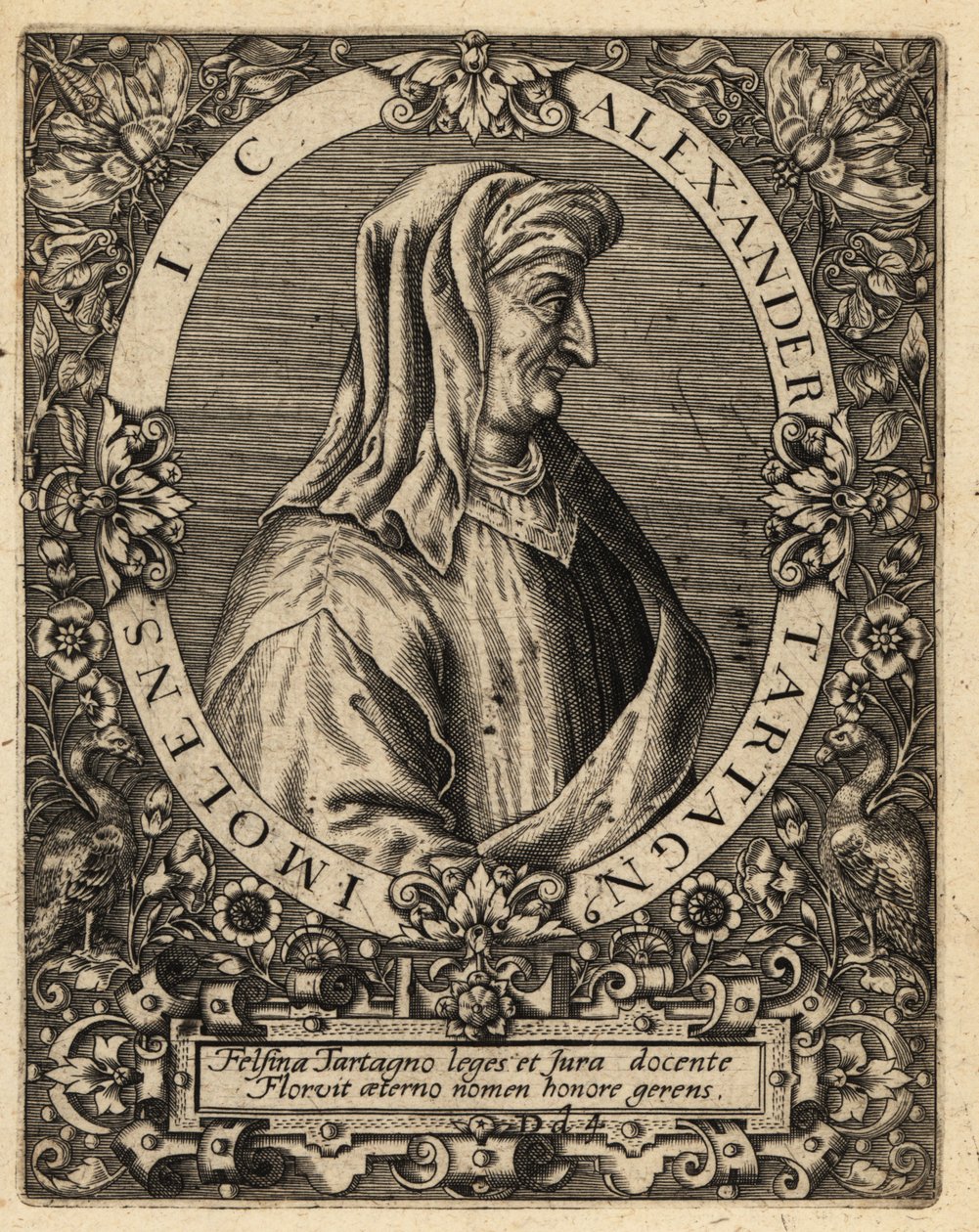Alexander de Tartagnis, c. 1424–1477, olasz jogtudós. alkotó: Theodore de Bry