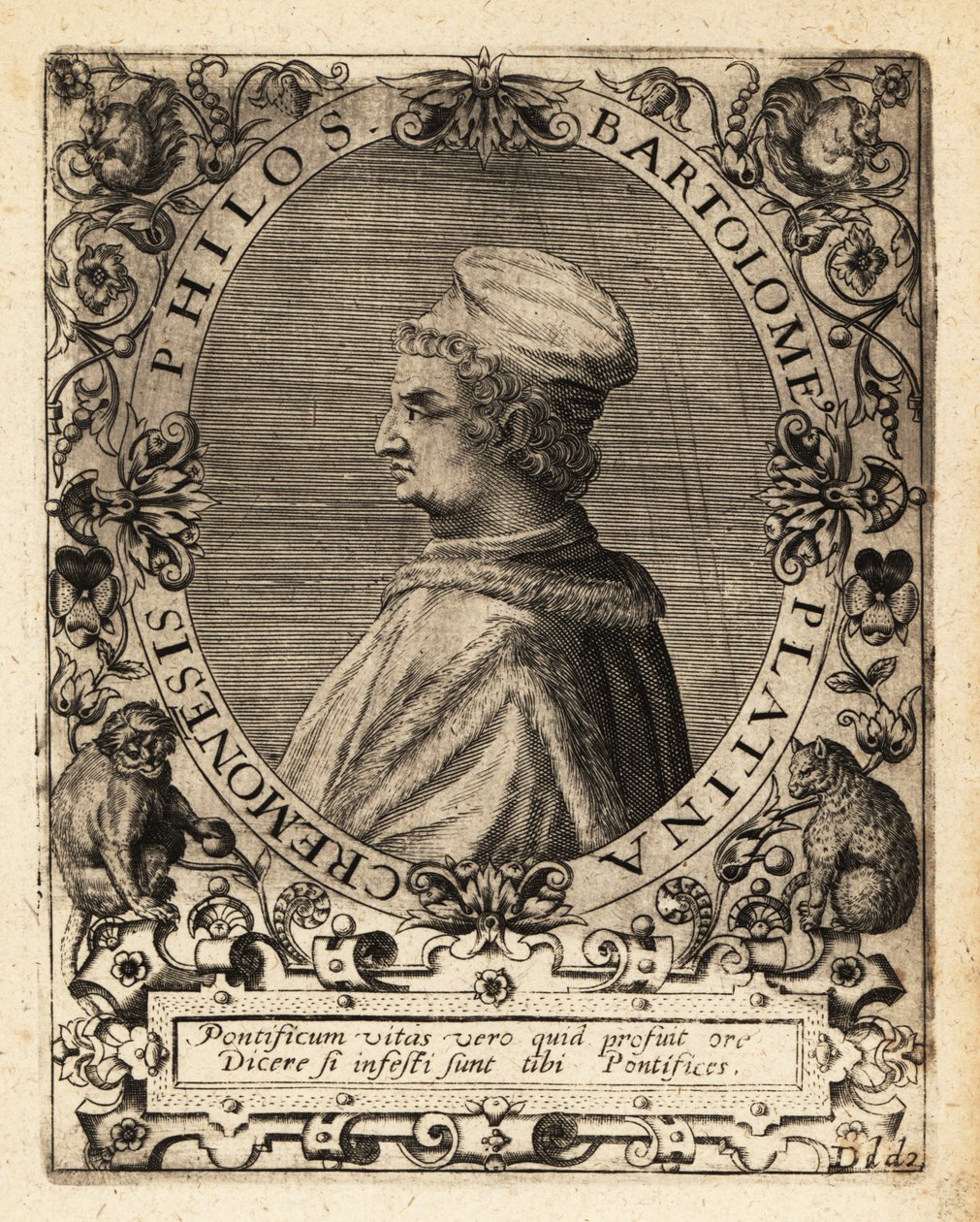 Bartolomeo Sacchi olasz reneszánsz író. alkotó: Theodore de Bry