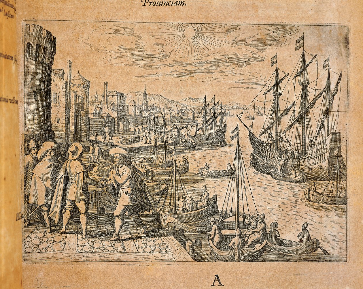 Karavellák indulnak az Újvilágba, Spanyolország, Theodor de Bry metszete (1528-1598) alkotó: Theodore de Bry