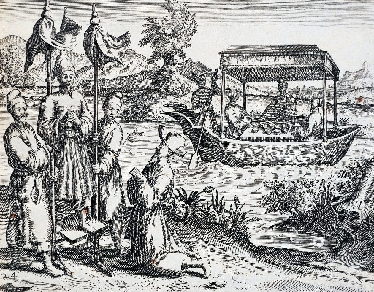 Méltóságok utcája, Jan Huyghen van Linschoten (1563-1611) 1583 és 1592 közötti utazásából, Theodor de Bry (1528-1598, Kína) India Orientalis metszete alkotó: Theodore de Bry