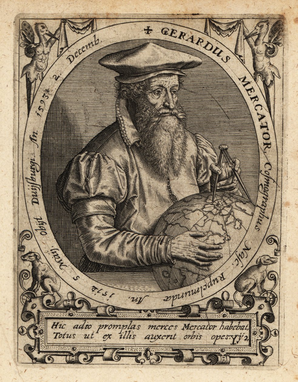 Gerardus Mercator, földrajztudós. alkotó: Theodore de Bry