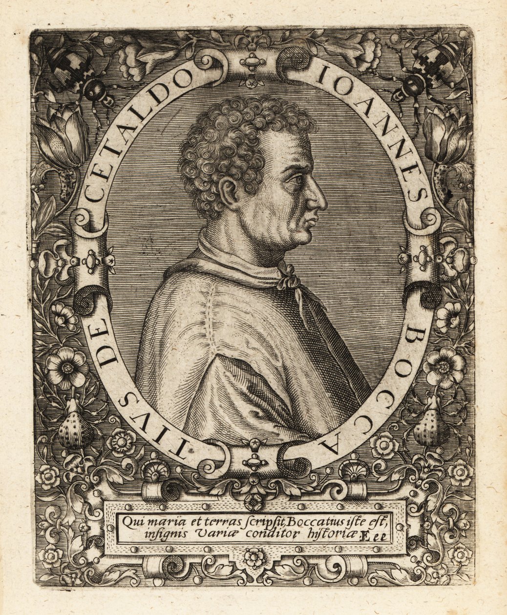 Giovanni Boccaccio olasz író. alkotó: Theodore de Bry