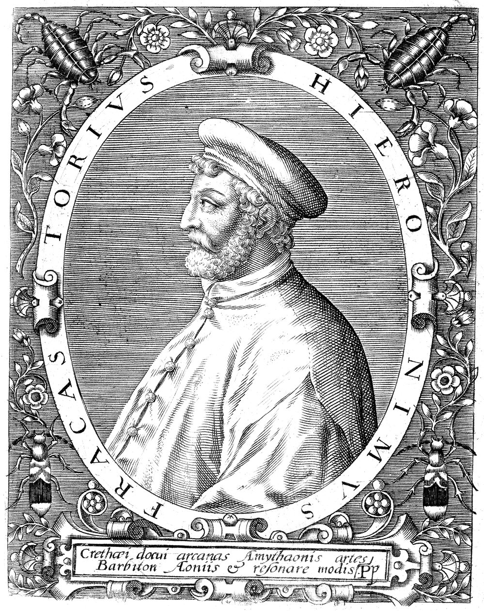Girolamo Frascatoro olasz orvos, költő és csillagász, 16. század vége alkotó: Theodore de Bry