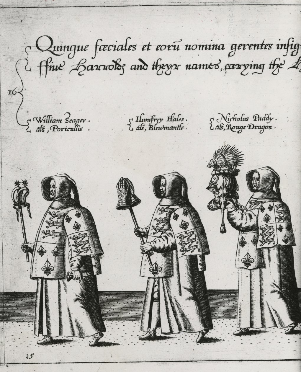 Hírnökök Sir Philip Sidney temetkezési csoportjában a St. Pauls Cathedral felé vezető úton, 1587 alkotó: Theodore de Bry