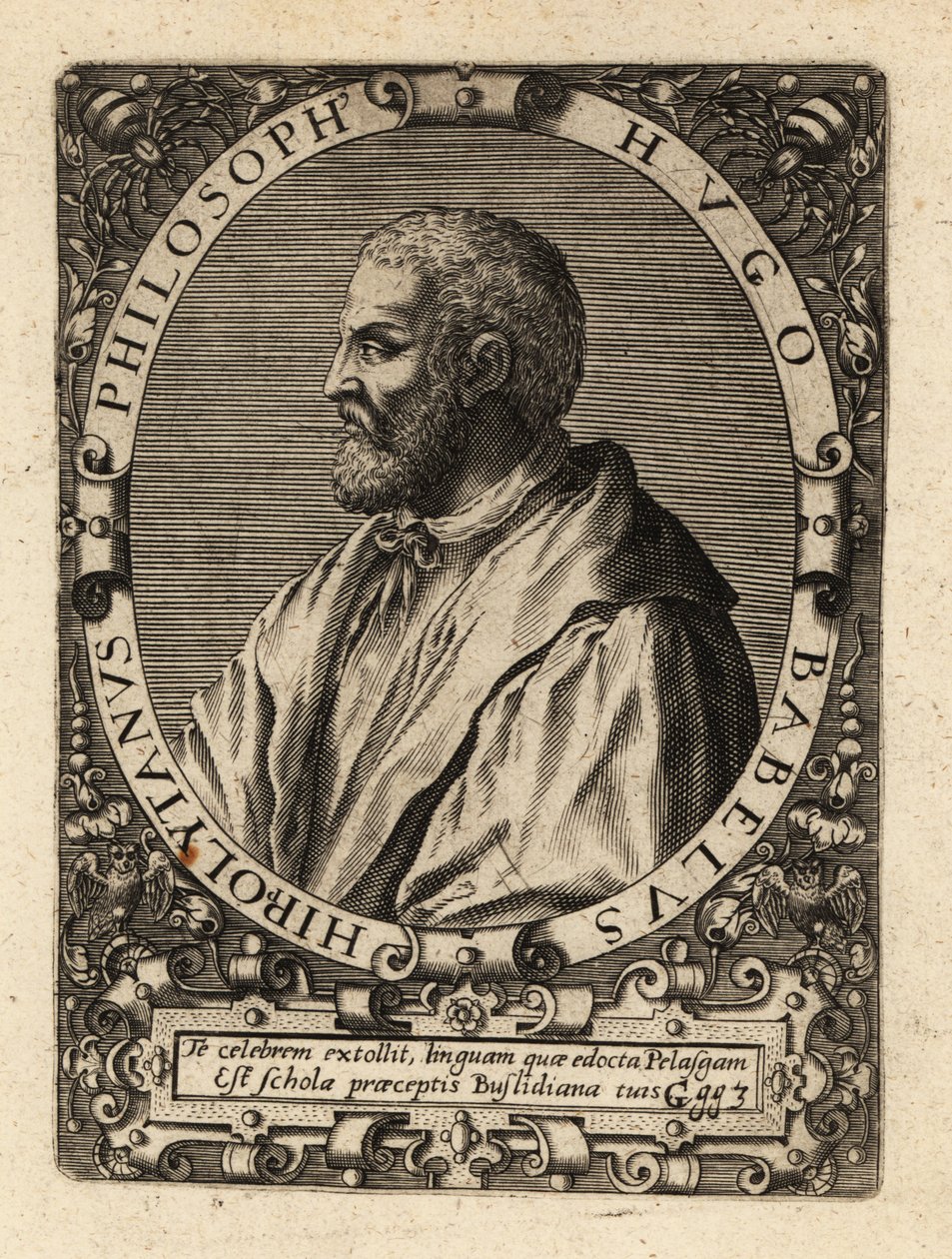 Hugues Babet francia filozófus. alkotó: Theodore de Bry