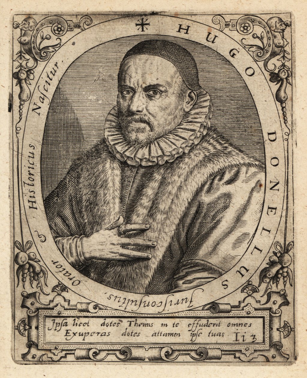 Hugues Doneau, francia jogászprofesszor. alkotó: Theodore de Bry