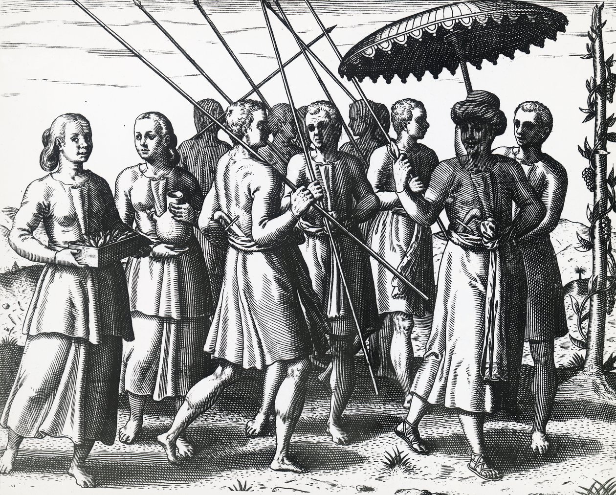 Szumátra lakói, Theodor de Bry (1528-1598), metszet alkotó: Theodore de Bry