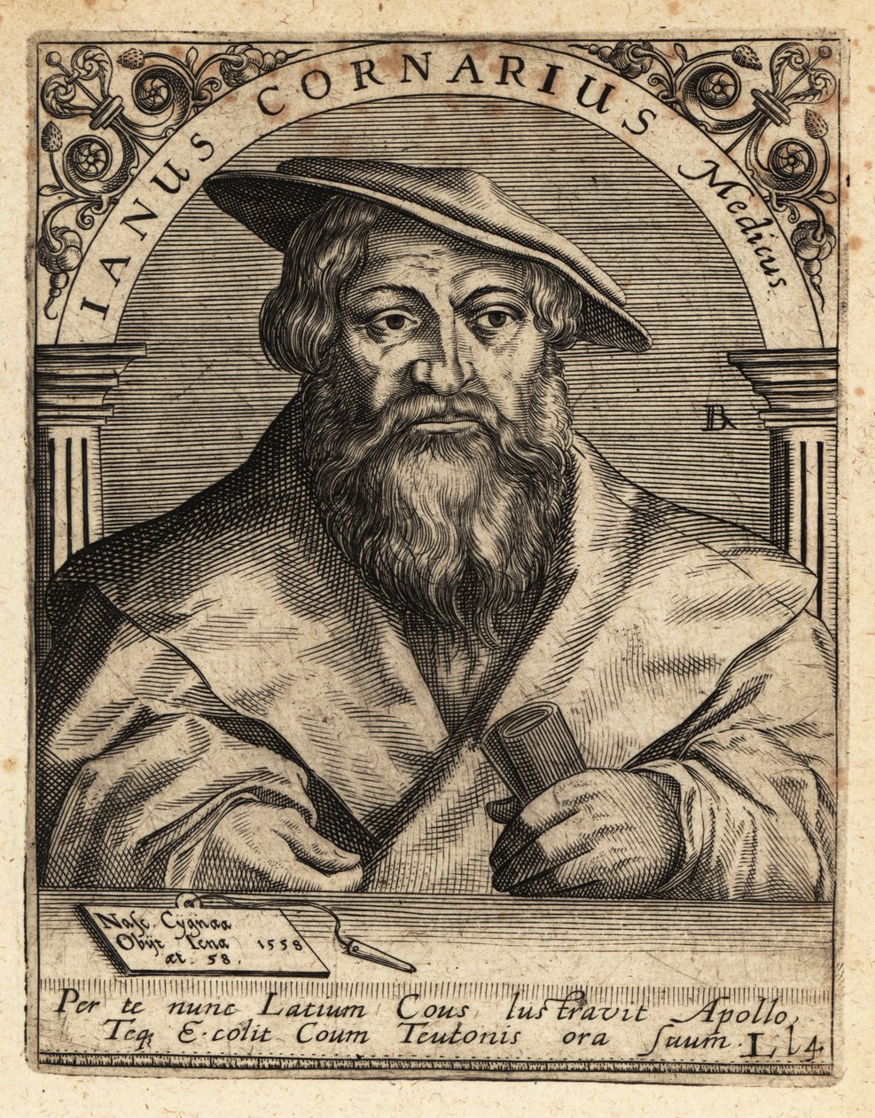 Janus Cornarius, szász humanista, 1500-1558. alkotó: Theodore de Bry