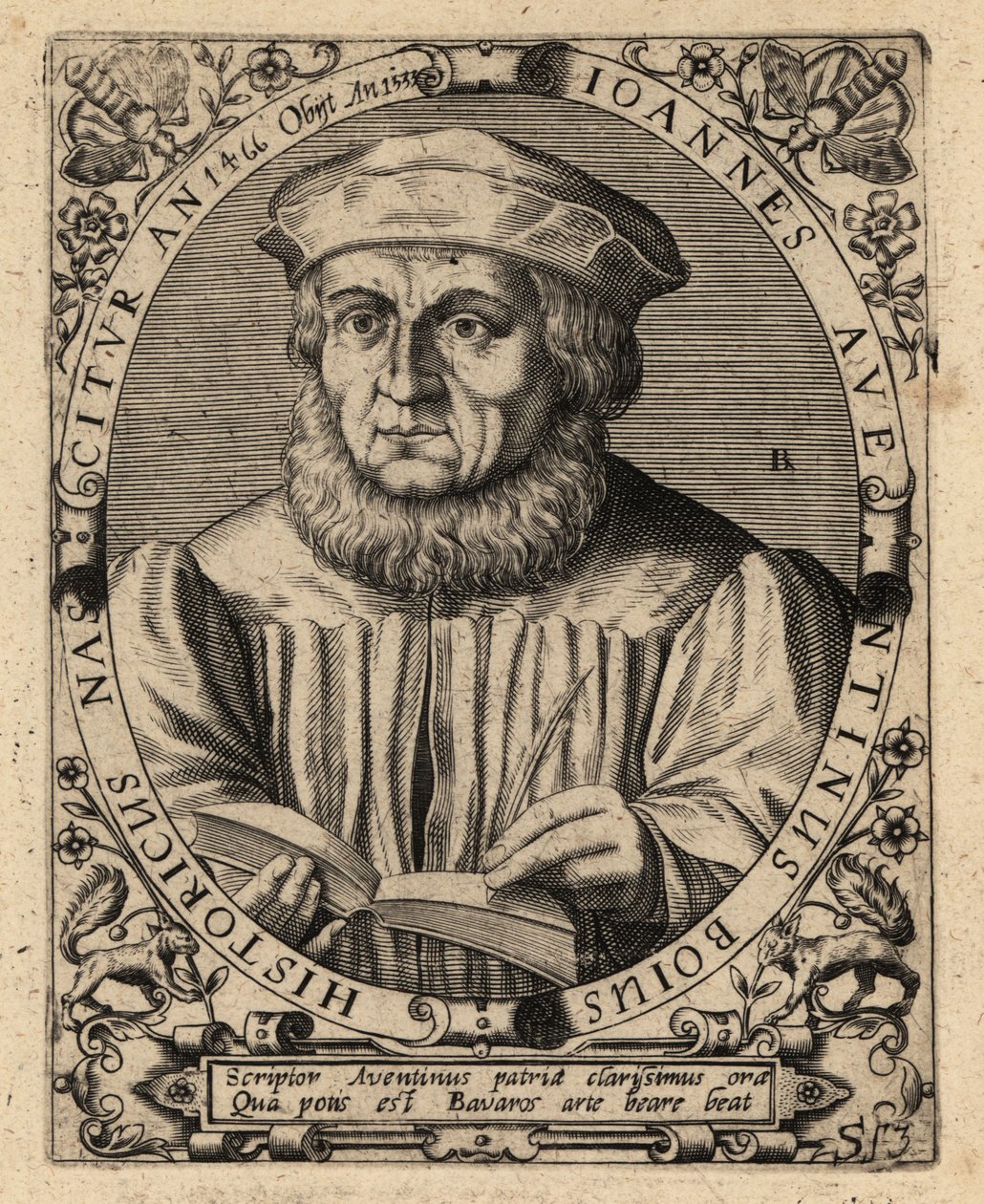 Johannes Aventinus bajor történész. alkotó: Theodore de Bry