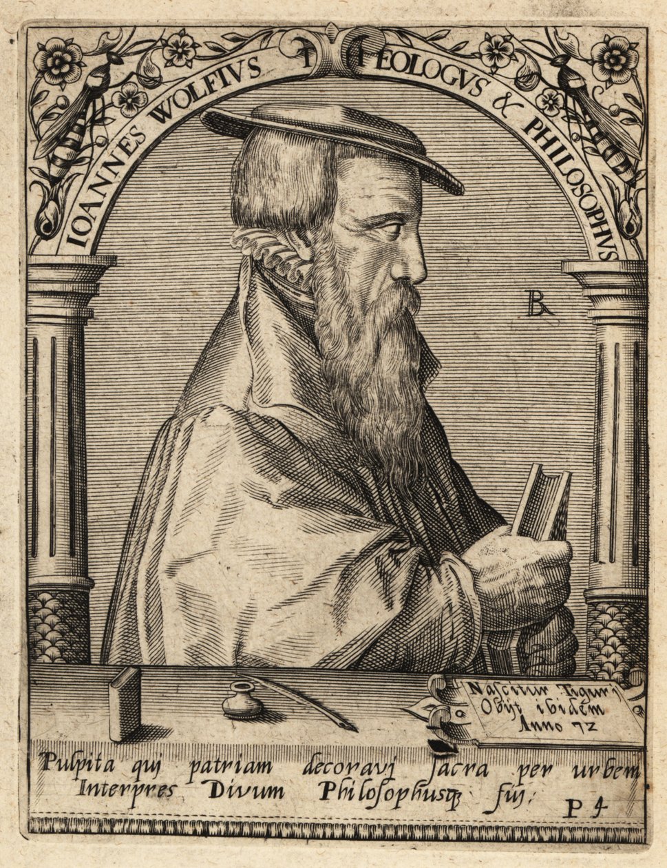 Johannes Wolf, 1521-1572 körül, svájci református teológus. alkotó: Theodore de Bry