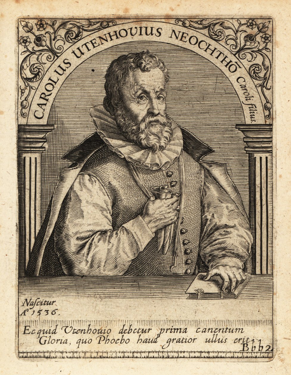Karl von Utenhove flamand tudós és költő. alkotó: Theodore de Bry