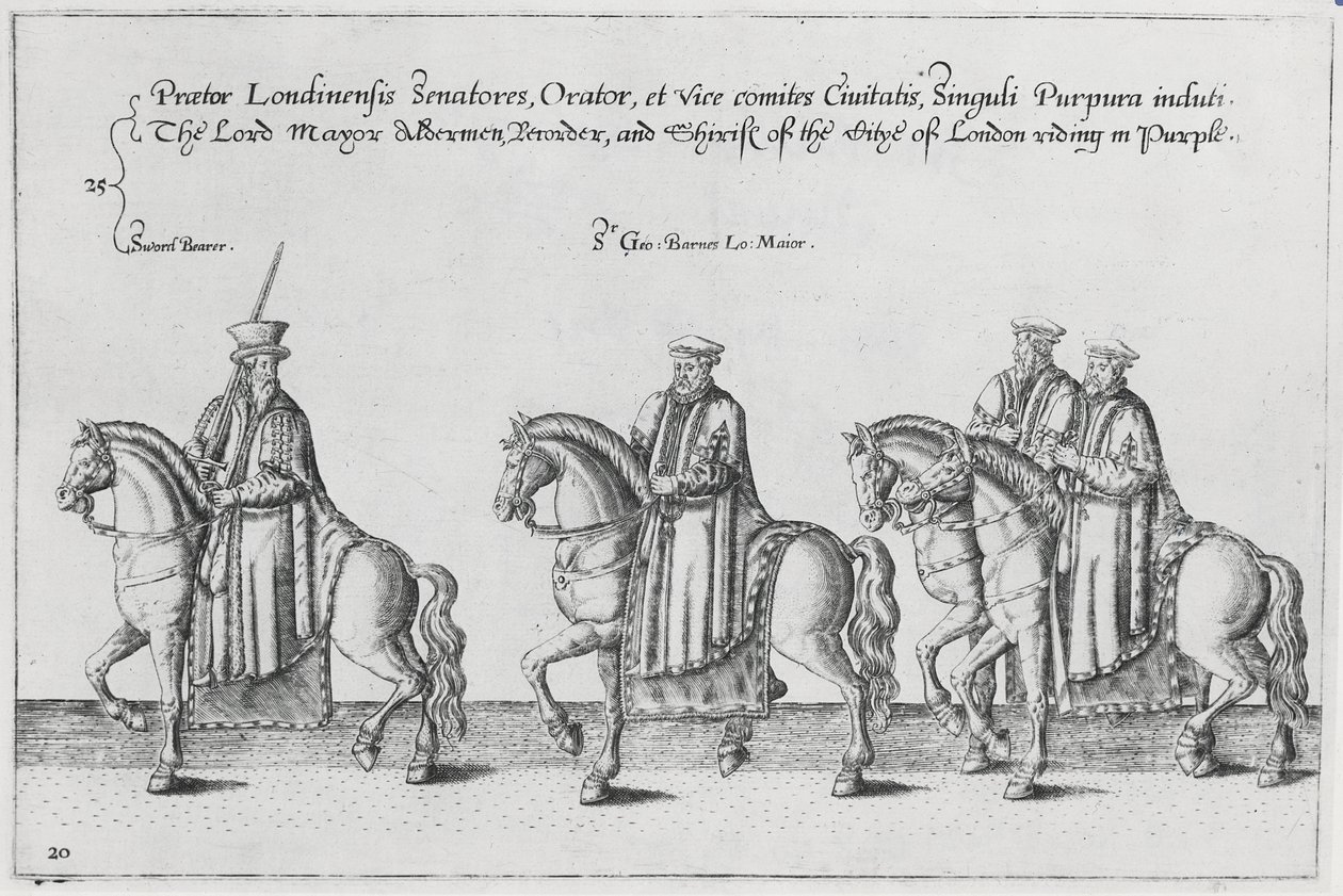 Lord Polgármester és Aldermen Sir Philip Sidney temetkezési csoportjában a Szent Pál-székesegyház felé vezető úton, 1587 alkotó: Theodore de Bry