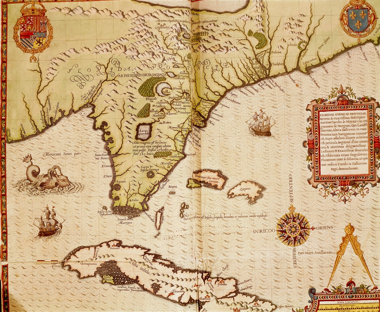 Theodore de Bry Florida és Kuba térképe alkotó: Theodore de Bry