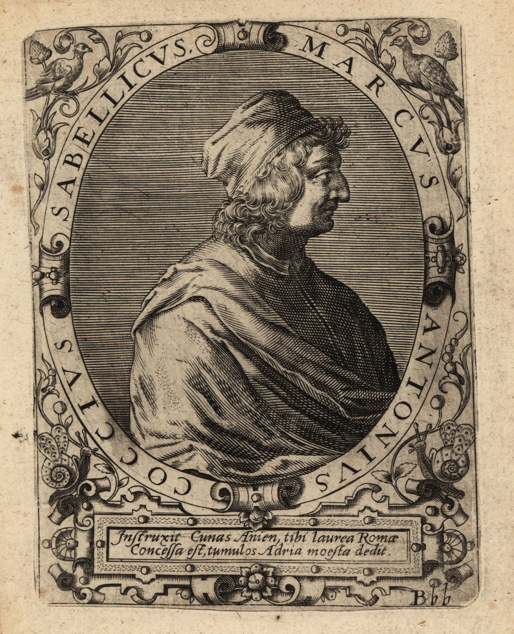 Marcus Antonius Coccius Sabellicus, olasz tudós. alkotó: Theodore de Bry
