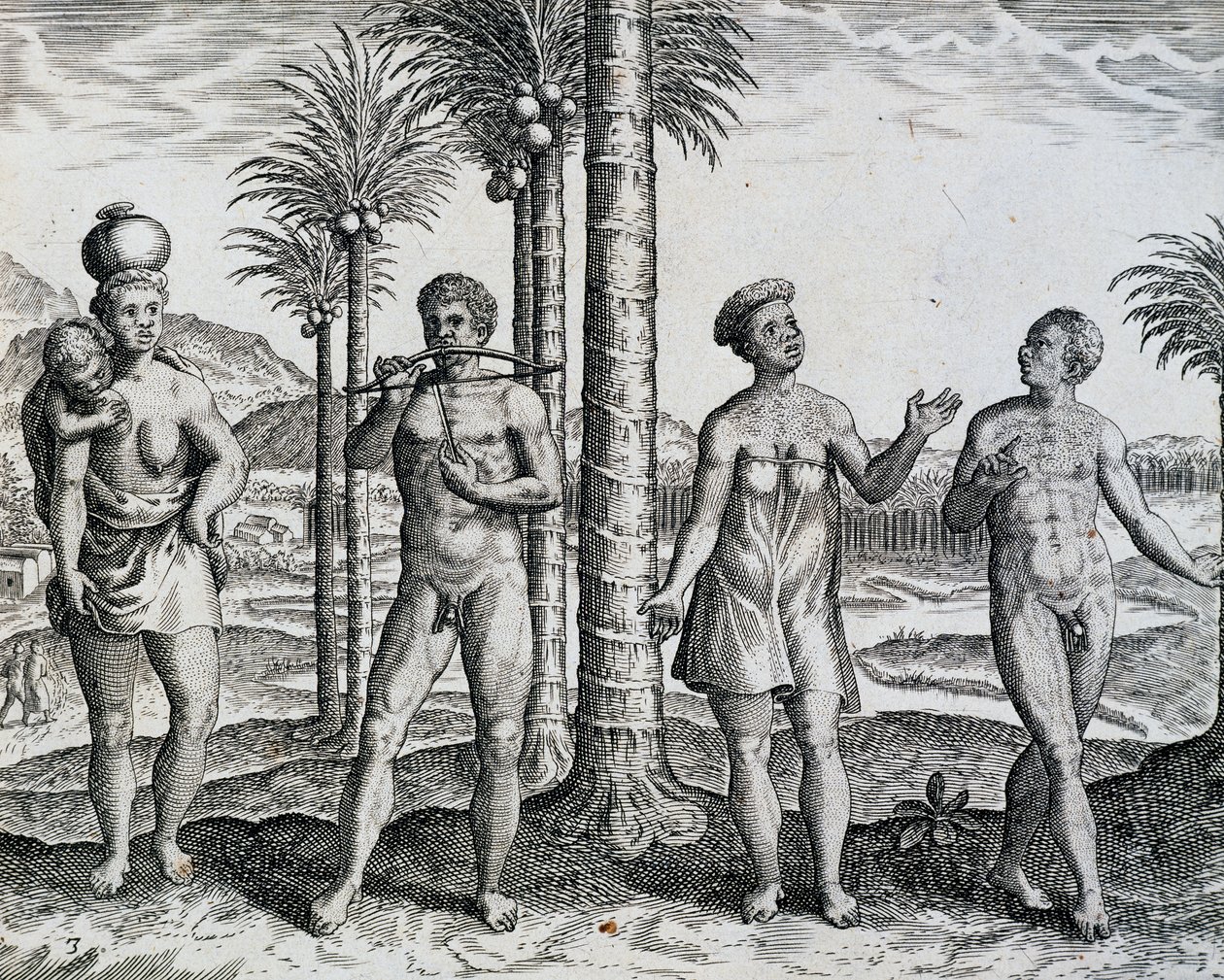 Etiópia bennszülött, Theodor de Bry (1528-1598) India Orientalis metszete, Afrika alkotó: Theodore de Bry