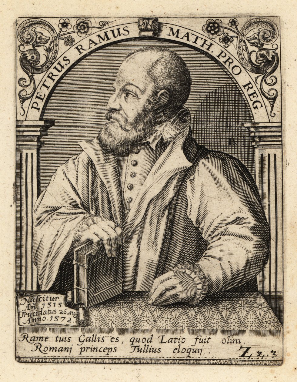 Petrus Ramus francia humanista. alkotó: Theodore de Bry