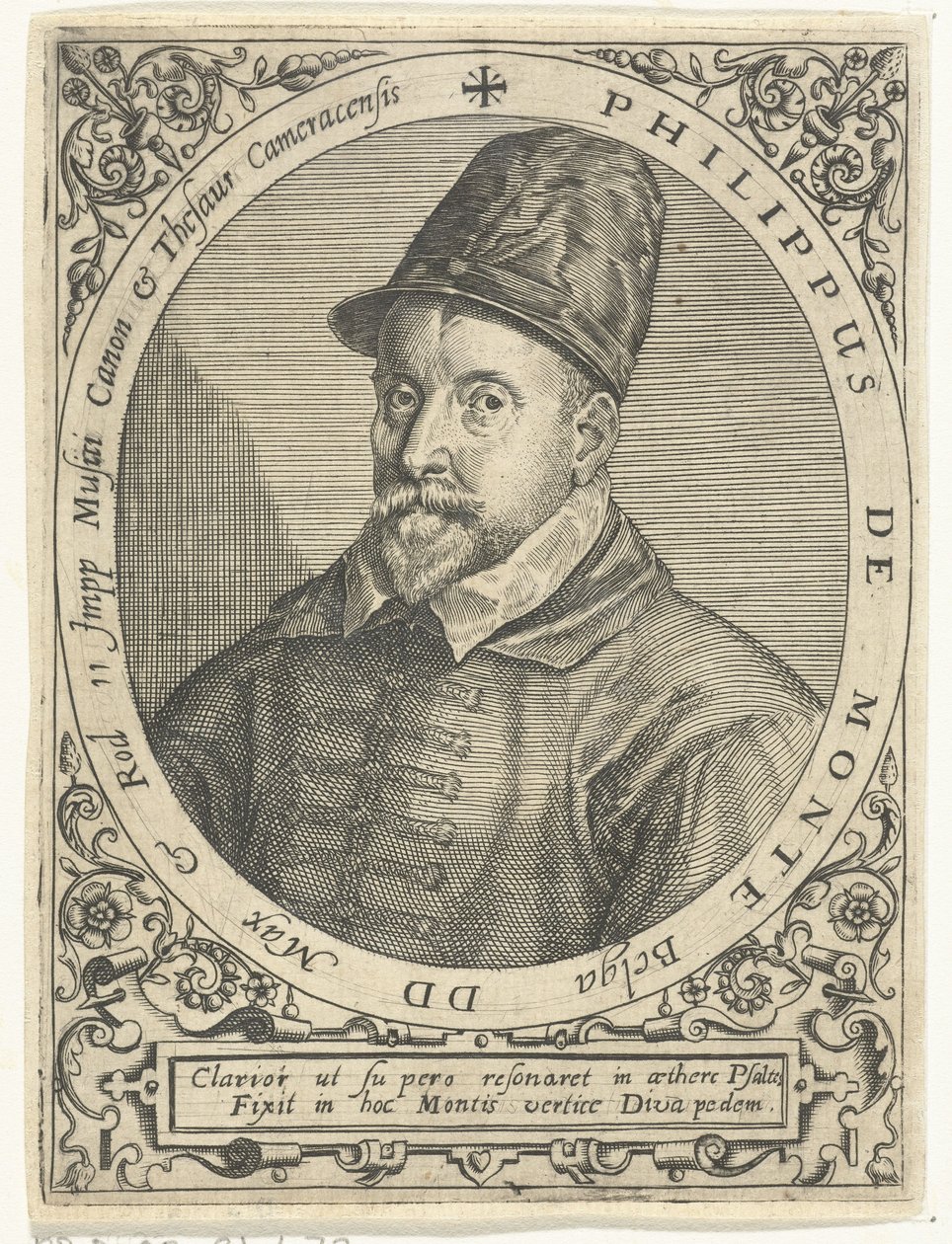 Philippe de Monte (1521-1603) zeneszerző portréja alkotó: Theodore de Bry