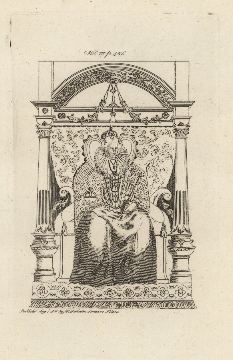 I. Erzsébet angol királynő egy ólomüveg ablakból. alkotó: Theodore de Bry